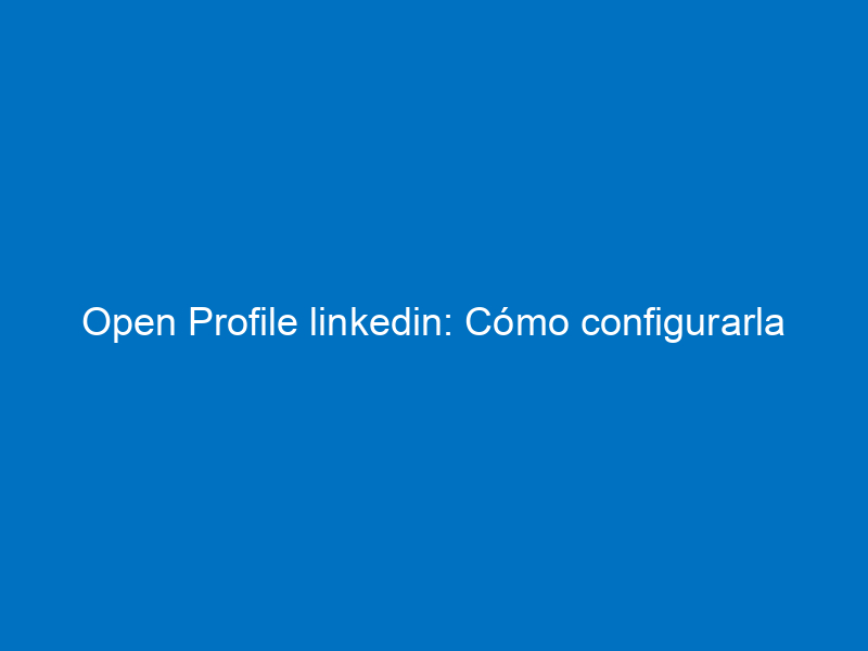 open profile linkedin como configurarla 8044