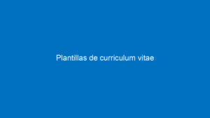 plantillas de curriculum vitae 10193 1